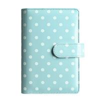 SYC Polka Dot Loose-leaf Binder A5 Leather Hard Cover with Magnetic Clasp for Financial Planning Multi-slot Work Record Notebook (as the picture,None&A6)