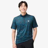 Pro World Cup Pwx Q225-3123-24 Men'S Mesh Print Zip-Up Tee Notation/95