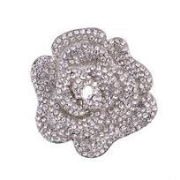 Weiman Jewelry Factory Directly Sale Crystal Rhinestones Pave Rose Flower Brooches Silver or Rose Gold Plated Wedding Brooch sidabras