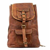 Ožkos odos krepšys, kuprinė, nešiojamas kompiuteris Originalus vyriškas vintage S Travel Brown Naujas 18x9x9 ruda