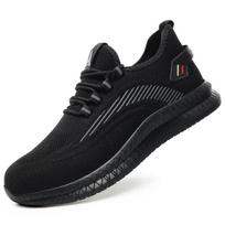 Darbo apsaugos batai yra atsparūs smūgiams ir pradūrimams, vyriški kasdieniai minkšti kvėpuojantys fly-weave darbo batai 36 black