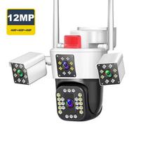 Nauja 6K 12MP WiFi kamera lauko 10X priartinimas Trys objektyvai Trys ekranai PTZ apsaugos kamera Automatinis sekimas CCTV vaizdo stebėjimo IP kameros 6K Camera