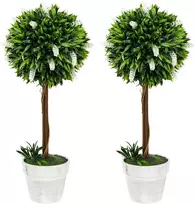 Koduva 2 vnt dirbtinių levandų medelių rinkinys, 60 cm, baltas