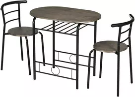 Lauko baldų komplektas Koduva Bistro komplektas su valgomojo stalu ir kėdėmis, 3 dalių, juodas, 80 x 53 x 74,5 cm
