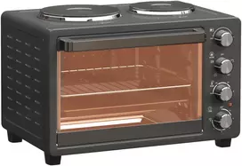 Elektrinė krosnelė Koduva Mini orkaitė su kaitlentėmis, 28 L, juoda, 2600 W