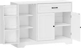 Koduva Virtuvinis sideboardas su stalčiumi, reguliuojamos lentynos, baltas, 110 x 40 x 80 cm