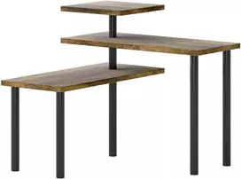 Aosom Virtuvės lentyna su 3 pakopomis, pasukama, industrinio stiliaus, 40 x 18 x 36,5 cm, rusvai ruda / juoda