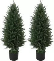 Aosom 2 dalių dirbtinių kiparisų rinkinys, žali, 90 cm