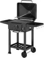 Koduva Anglinis BBQ rūkyklos grilis su dangčiu, termometru, reguliuojamu aukščiu, juodas