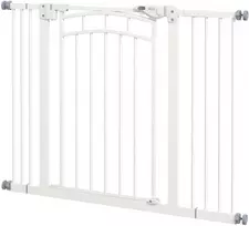 Koduva Apsauginiai vartai šunims, automatinis užsidarymas, valdymas viena ranka, balti, 74-100 x 4 x 76 cm