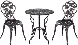 Lauko baldų komplektas Koduva 2 vietų bistro komplektas, bronzinis, aliuminis, 60 x 67 cm