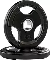 Koduva Hantelių diskai, 2 vnt. rinkinys, 5kg kiekvienas, juodi, metalas ir guma