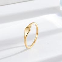 Korėjietiškas netaisyklingos formos titano plieno žiedas - elegantiškas, modernaus dizaino moterims Size 9 (US)