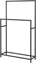 Koduva Laisvai pastatomas rankšluosčių laikiklis su 2 skersiniais, juodas, 66 x 20 x 110 cm