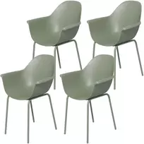 Koduva 4 sodo kėdžių komplektas, žalias, plienas ir plastikas, 59 x 55 x 84 cm