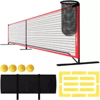 Koduva Pickleball tinklo rinkinys su stovu, kamuoliais, plienas, plastikas, raudona