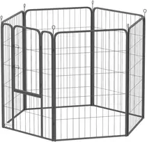 Koduva Šunų aptvaras su 6 panelėmis, juodas, plienas, 100 cm