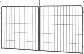 Koduva 2 dalių prailginimo rinkinys šuniukų aptvarui, šunų tvoros panelės, pilka, plienas