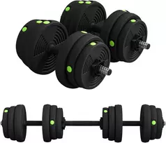 Koduva 2-in-1 hantelių rinkinys, reguliuojamas, 25 kg, juoda / žalia