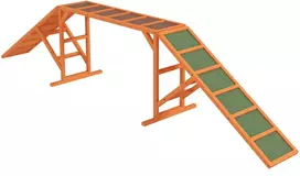 Koduva Šunų agility rampa, neslystanti, atspari orui, medinė, 335 x 55 x 60 cm, oranžinė