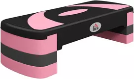Koduva Aerobikos step platforma, reguliuojamo aukščio, 80 x 31 x 10/15/20 cm, iki 150 kg, juoda / rožinė / pilka