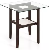 Koduva Kavos staliukas, 2 aukštų, kvadratinis stiklinis, rudas, 61 cm