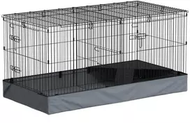 Koduva 2-in-1 mažų gyvūnų narvas, juodas / pilkas, 121 x 61 x 61 cm