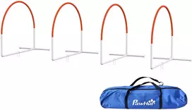 Koduva 4 dalių šunų agility rinkinys su krepšiu, plastikas, baltas ir oranžinis, 89 x 69 x 99 cm