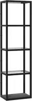 Koduva LED pastatoma lempa su 4 lygių lentyna, juoda, 45 x 29 x 157 cm