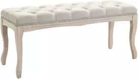 Koduva Minkštasuolė su lininio audinio apmušalu ir mediniu rėmu, smėlio spalvos, 110 x 40 x 48 cm