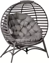 Koduva Papasan kėdė sodo, smėlio rudos spalvos, plienas, 118 x 75 x 139 cm