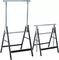 Koduva 2 vnt reguliuojamų pastolių atramų rinkinys, plienas Q195, juodas, 68 x 58 x 80-130 cm