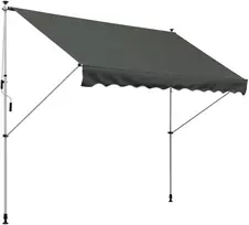 Aosom Spaudžiama markizė su rankena, pilka, 300 x 150 cm