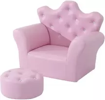 Koduva Vaikiška sofa su pufu, rožinė, 58 x 40,5 x 49 cm, 2 dalių rinkinys