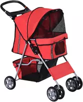 Aosom Šunų vežimėlis, sulankstomas, raudonas, iki 15 kg