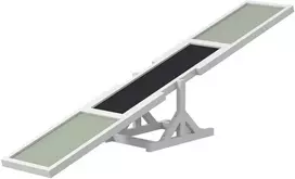 Aosom Šunų agility supynės, baltos, 180 x 30 x 30 cm, iki 30 kg
