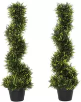 Koduva Dirbtinis spiralinis kedro medis su vazonu, 90 cm, žalias