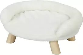 Koduva Gyvūno lova katėms ir šunims iki 5kg / 30 cm, skalbiamas pliušinis užvalkalas, kreminė balta, 47 x 40 x 20 cm