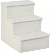 Koduva Sulankstomi gyvūnų laiptai su saugykla, 3 pakopos, balti, 48 cm
