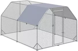 Koduva Paukščių aptvaras vištoms, užrakinamos durys, 280 x 380 x 195 cm, pilkas