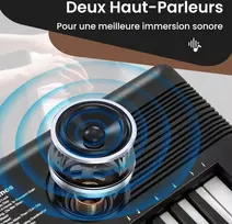 Koduva 61 klavišų elektroninis pianinas vaikams, mikrofonas, natų stovas, nešiojamas dėklas, rožinis