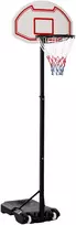 Koduva Nešiojamas krepšinio stovas su ratukais, reguliuojamas aukštis 155-210 cm, juodas / raudonas / baltas