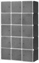 Koduva Modulinė drabužių spinta, 2 dideli ir 9 maži kubai, plastikas, metalas, juoda, 111 x 47 x 183 cm