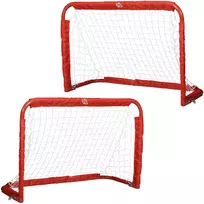 Koduva Futbolo vartų rinkinys, 2 sulankstomi mini vartai, metalinis rėmas, raudona, 90 x 36 x 60 cm