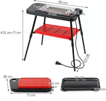 Koduva Elektrinis grilis 2-in-1, 2000 W, nešiojamas, reguliuojamo aukščio, juodas ir raudonas