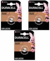Elementai Duracell CR1620, 3V, 3vnt.