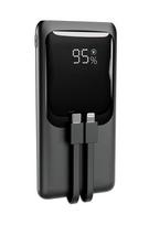 Gembird PowerBank 10000mAh with integrated LCD cable, QC3.0 20W, black