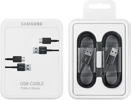 SAMSUNG USB-C to USB-A cable, 1.5m, black, 2-pack
