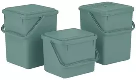 Šiukšliadėžė, Bio, Rotho, tamsiai žalia, plastikinė, 5 l, su hermetišku dangčiu