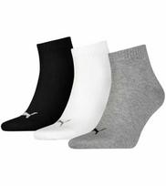 Kojinės Puma Quarter Plain 3pak juoda, balta, pilka 938589 17 (43-46)